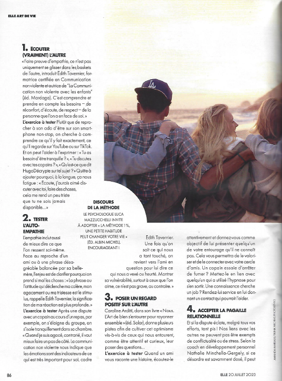 Article ELLE 20 juillet 23